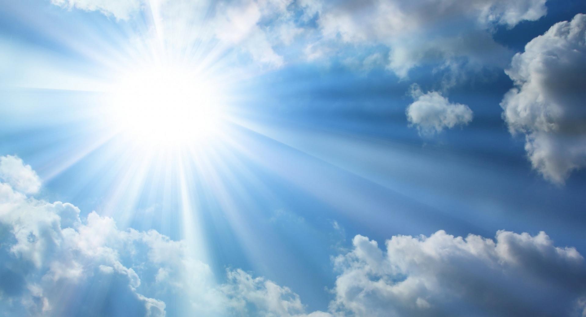 Sun And White Clouds In The Sky at 640 x 1136 iPhone 5 size wallpapers HD quality