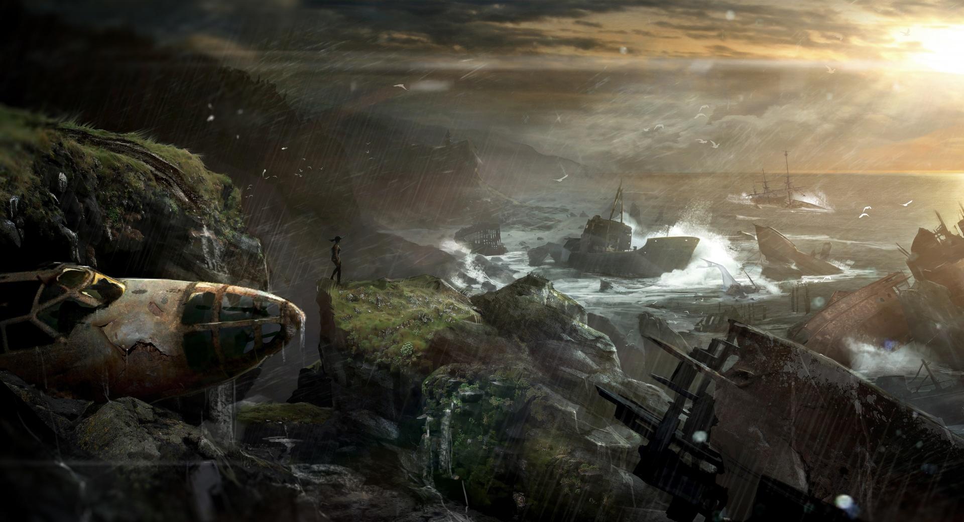 Tomb Raider 2012 - Shipwreck at 1024 x 1024 iPad size wallpapers HD quality