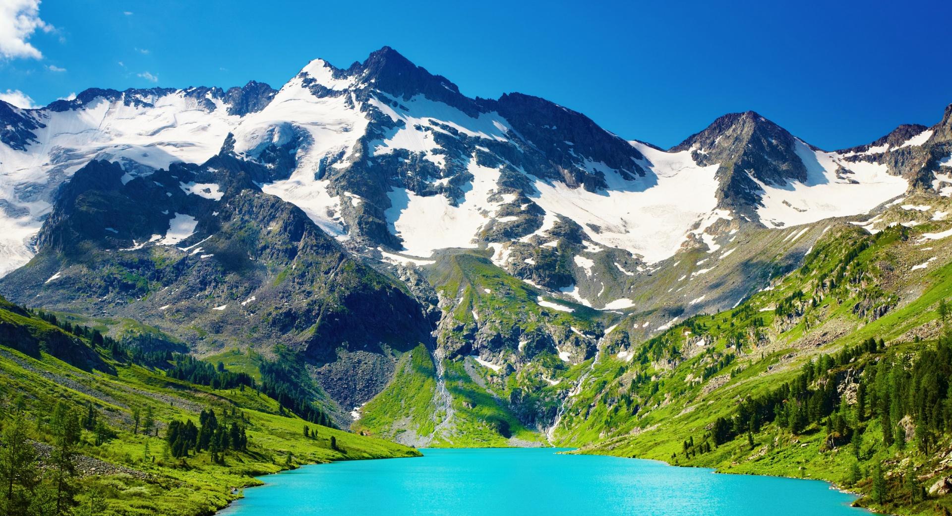 Turquoise Mountain Lake wallpapers HD quality
