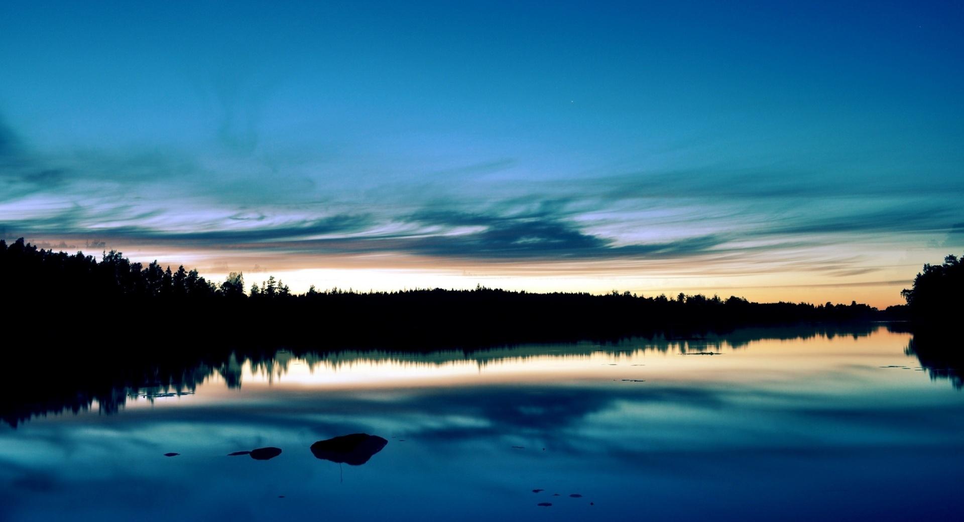 Twilight Over Lake at 640 x 1136 iPhone 5 size wallpapers HD quality