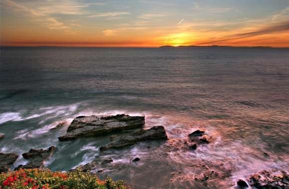 Beautiful Ocean Sunset, HDR