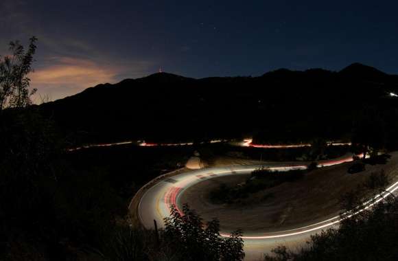 Mountain Road Nightlights wallpapers hd quality