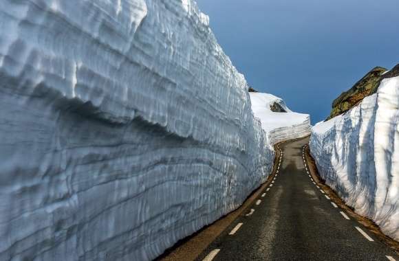 Road Between Ice Rocks