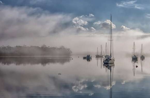 Sailboats In The Fog wallpapers hd quality