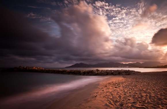 Small Beach At Sunset