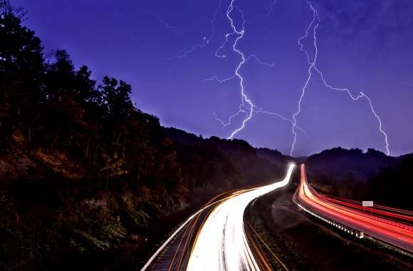 Stormy Night Road wallpapers hd quality