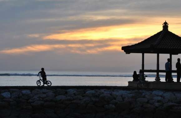 Sunrise at Sanur Beach Bali Indonesia