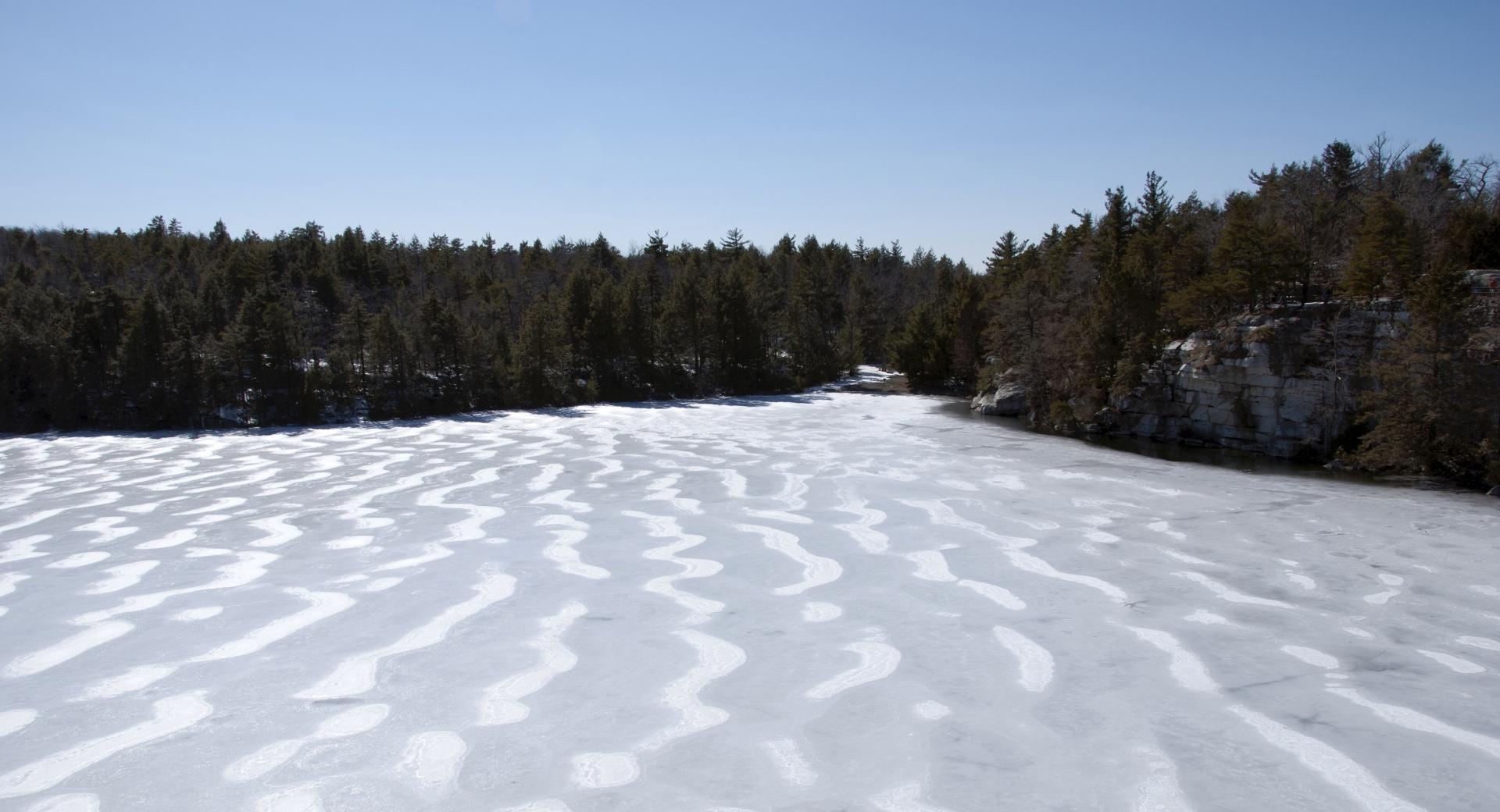 Lake Minnewaska Melting at 2048 x 2048 iPad size wallpapers HD quality