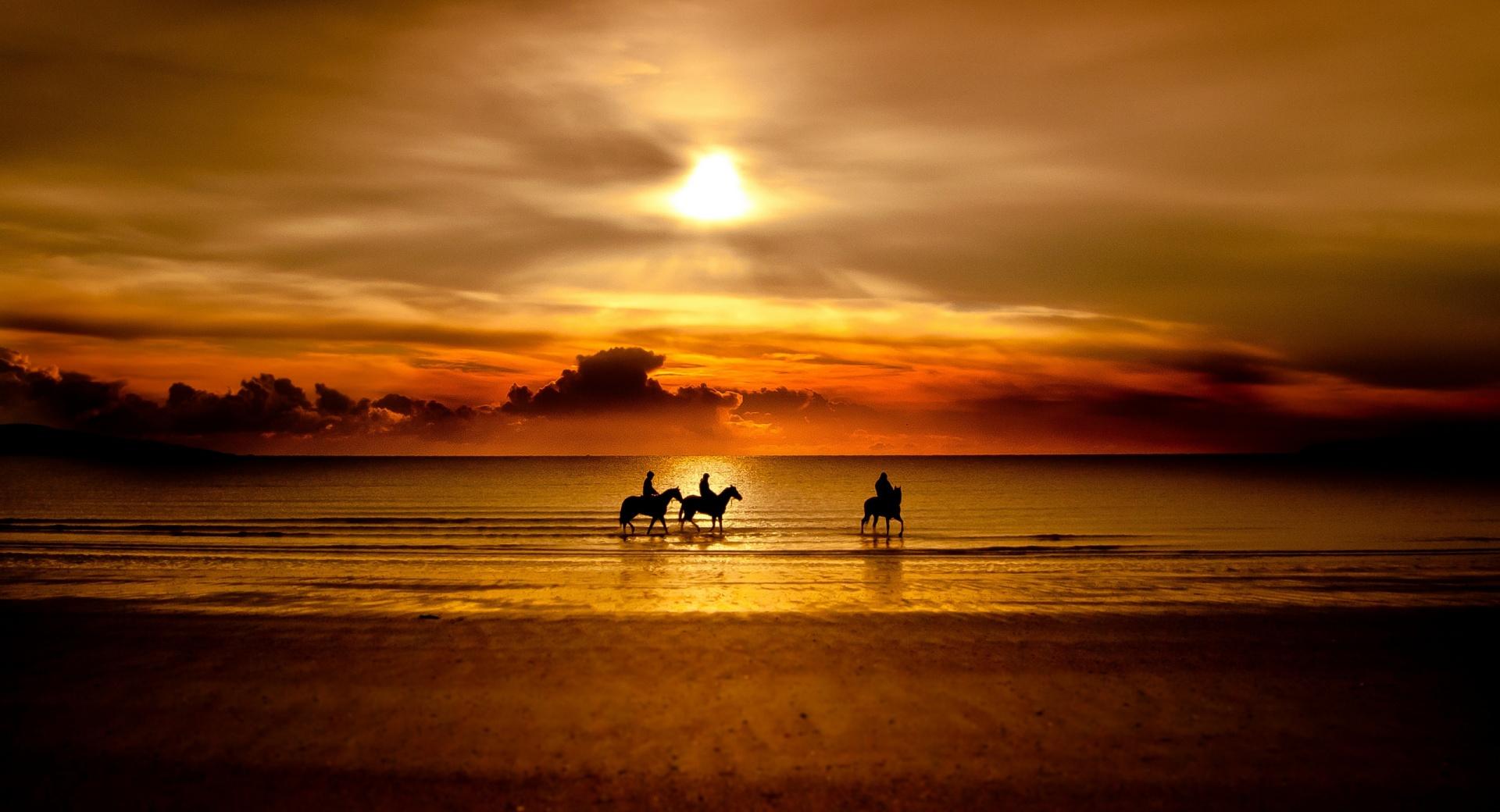 Riders On The Beach at 750 x 1334 iPhone 6 size wallpapers HD quality