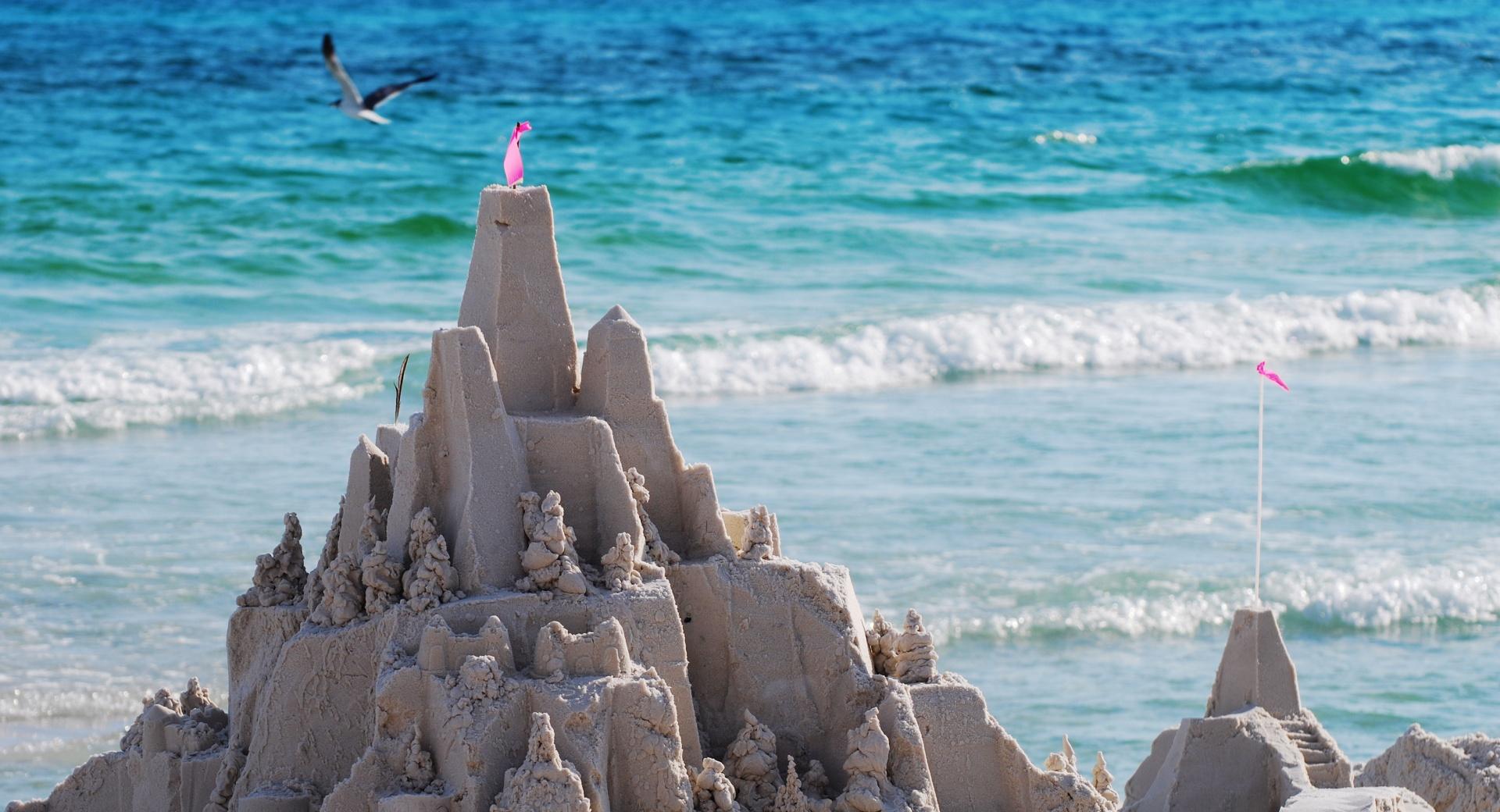 Sandcastles On The Beach at 1600 x 1200 size wallpapers HD quality