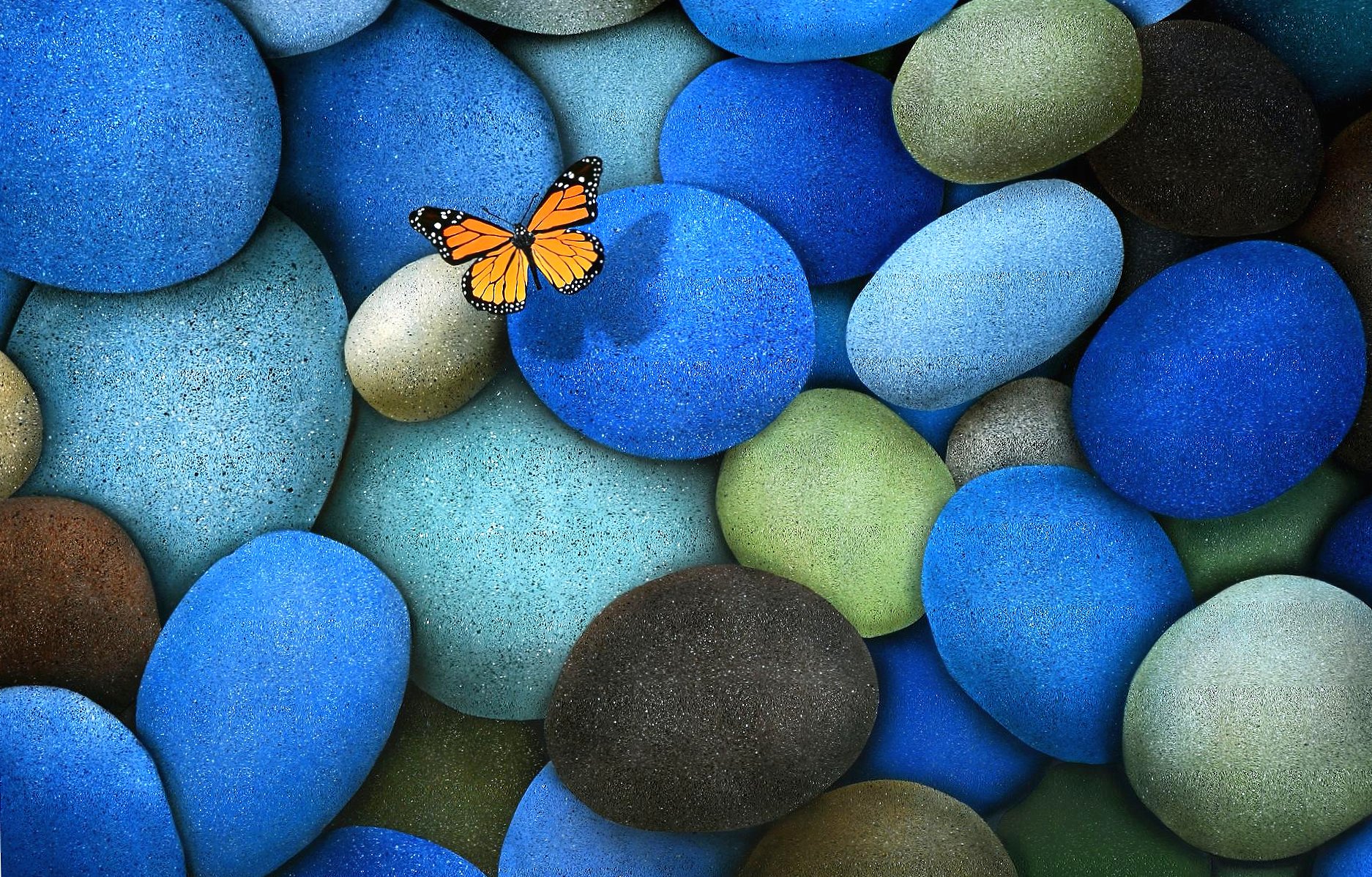 Stones with butterfly wallpapers HD quality