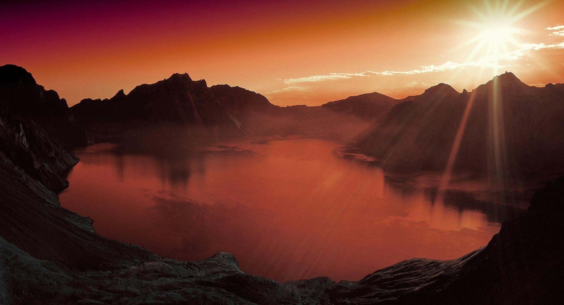 Volcanic Lake at 1600 x 1200 size wallpapers HD quality