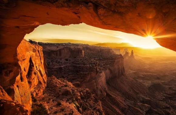 Canyonlands Cave Sunset