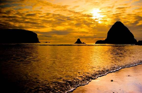 Golden Sea Sunset