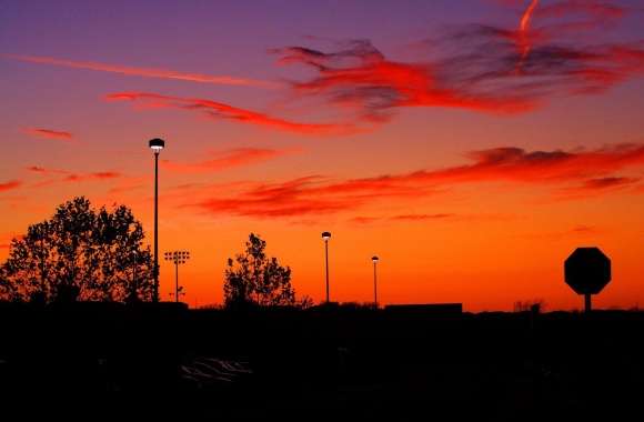 Soccer Field At Sunset