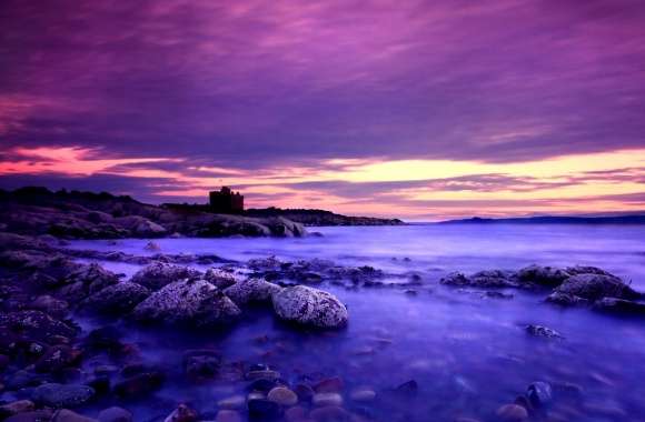Violet Clouds And Blue Water