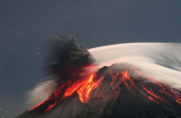 Volcano lava wind