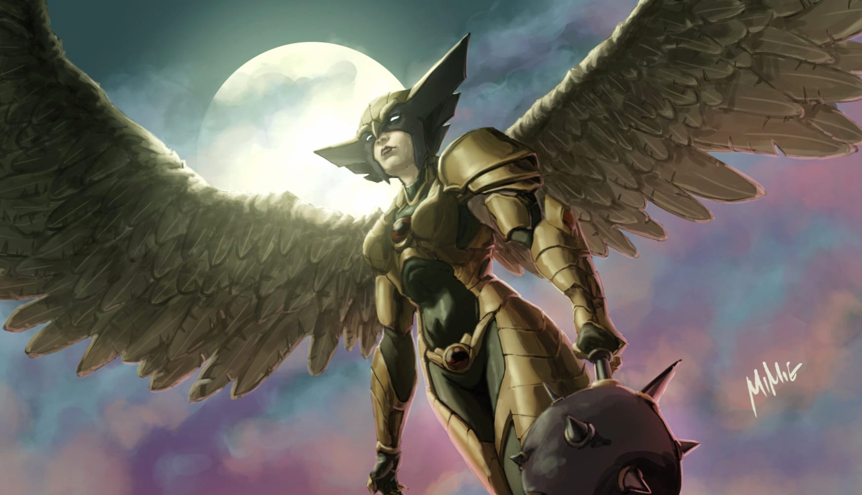 Hawkgirl at 640 x 1136 iPhone 5 size wallpapers HD quality