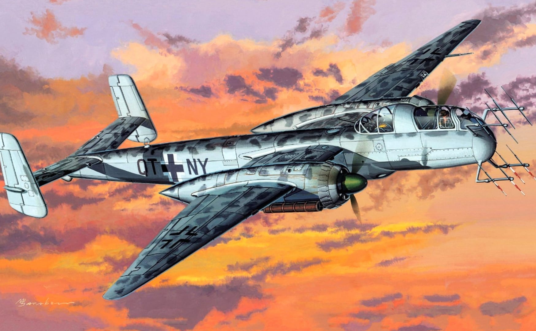 Heinkel He 219 at 1600 x 1200 size wallpapers HD quality