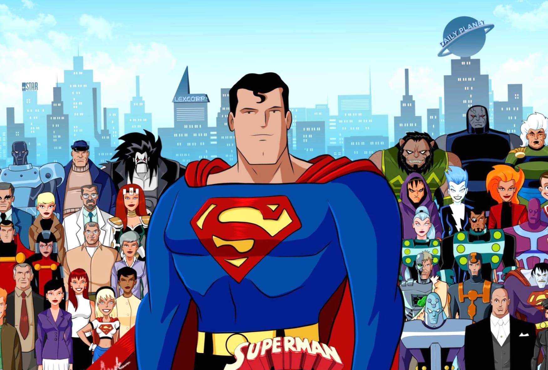 Superman The Animated Series at 1334 x 750 iPhone 7 size wallpapers HD quality