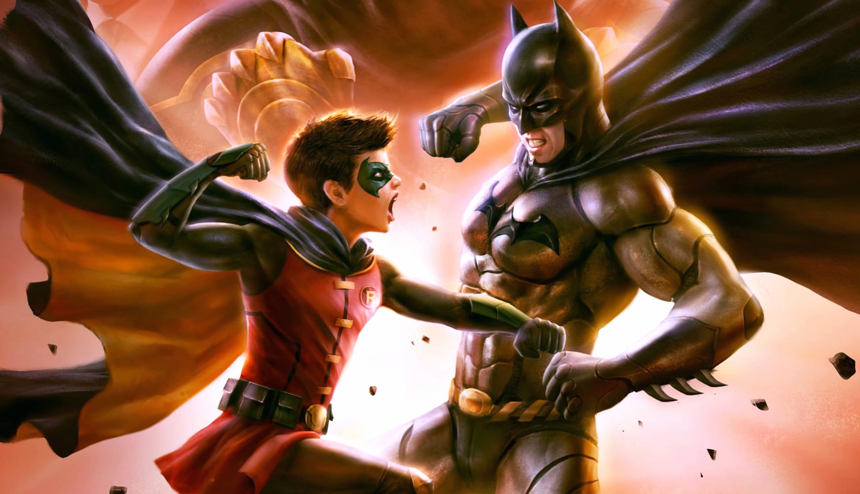 Batman vs. Robin at 640 x 960 iPhone 4 size wallpapers HD quality