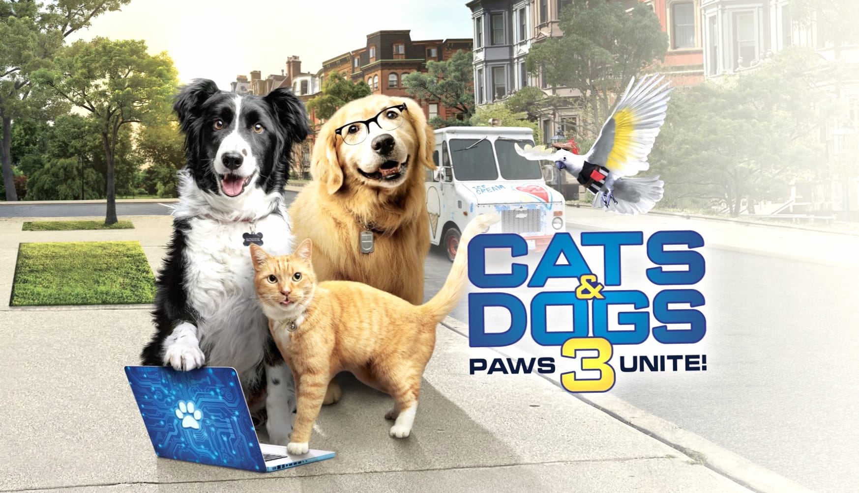 Cats Dogs 3 Paws Unite! at 2048 x 2048 iPad size wallpapers HD quality