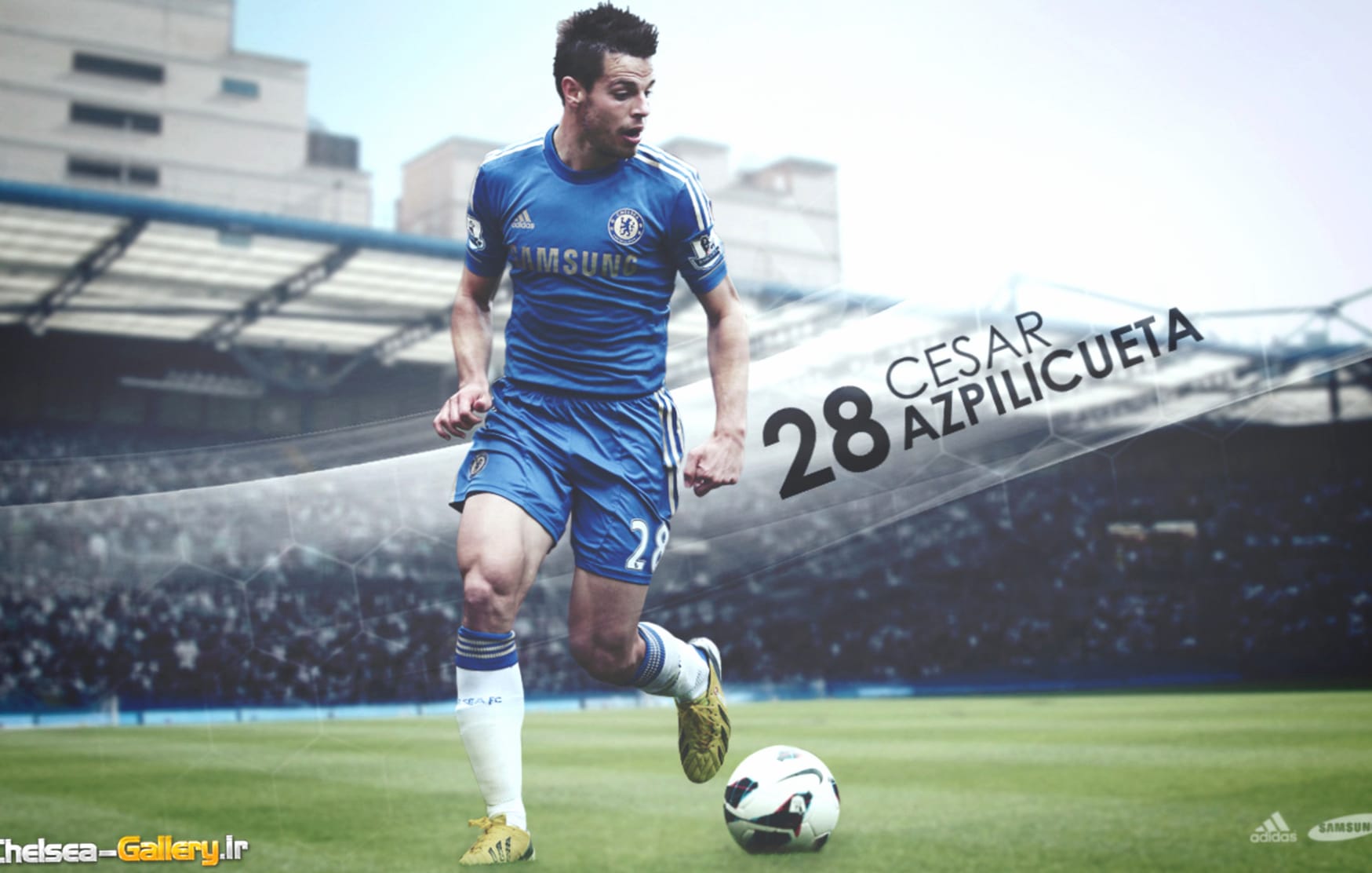 Cesar Azpilicueta at 640 x 960 iPhone 4 size wallpapers HD quality