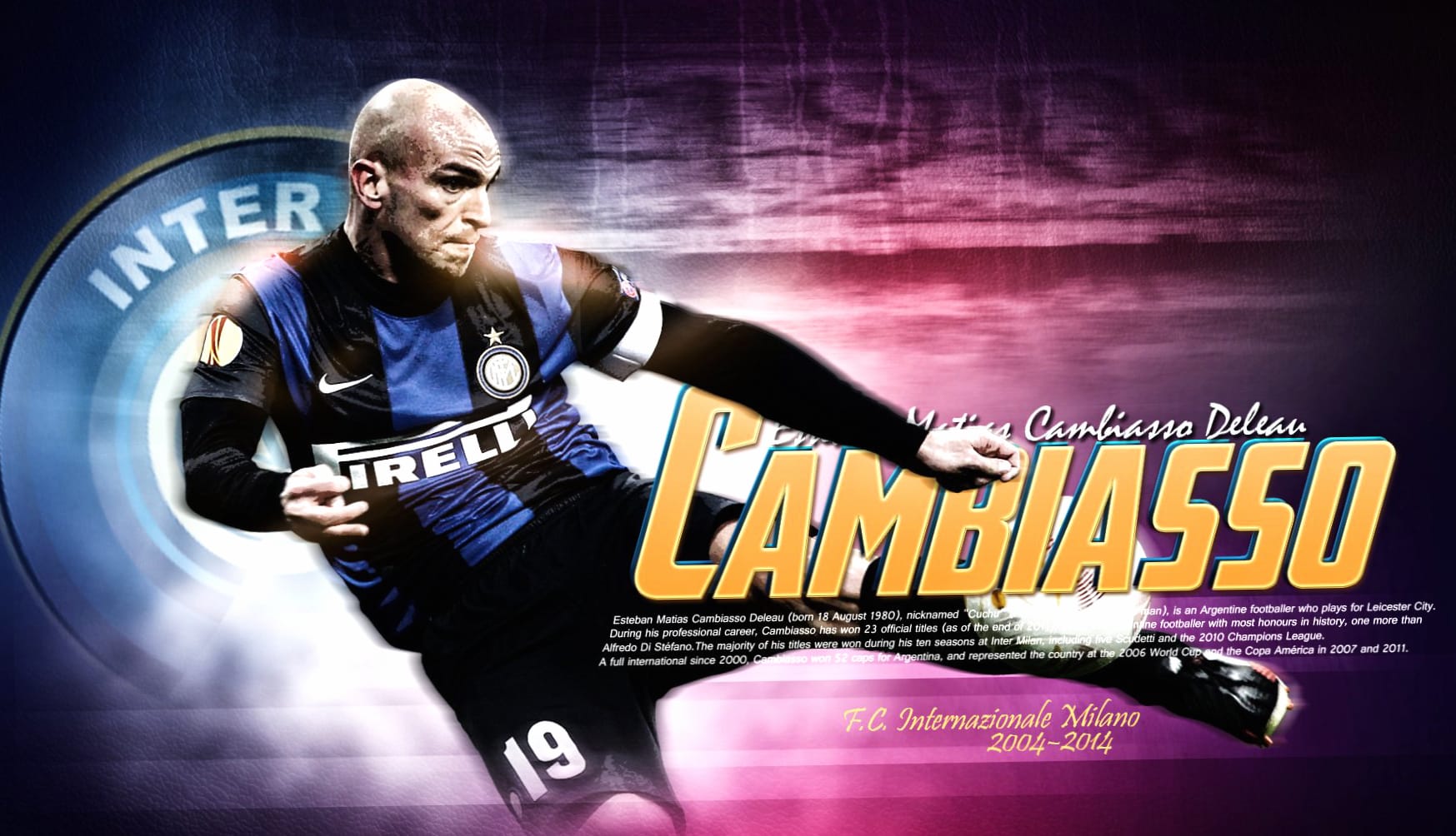 Esteban Cambiasso at 1024 x 1024 iPad size wallpapers HD quality