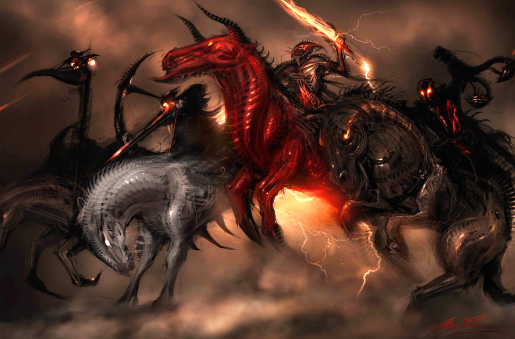 FOUR HORSEMEN OF THE APOCALYPSE at 320 x 480 iPhone size wallpapers HD quality