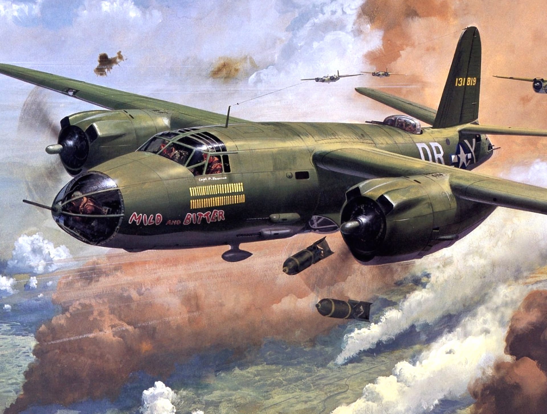 Martin B-26 Marauder at 640 x 960 iPhone 4 size wallpapers HD quality