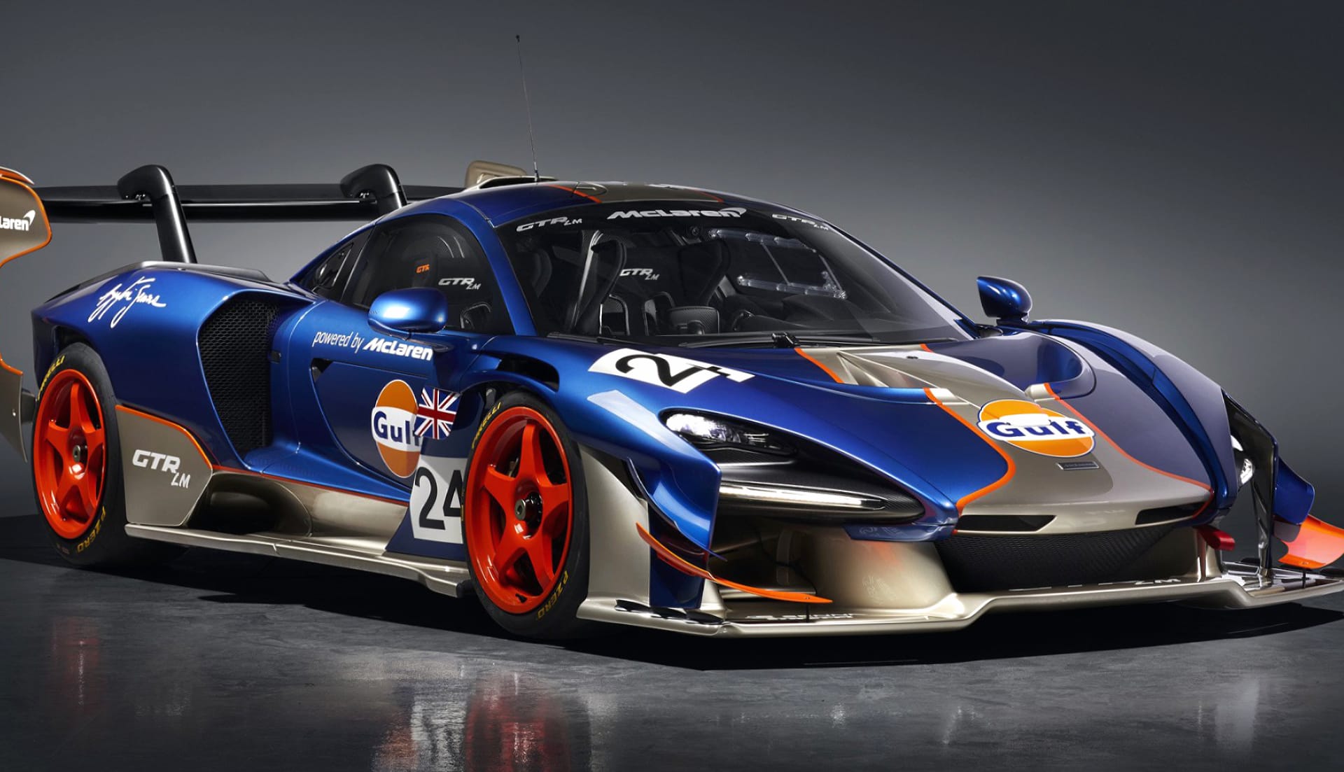 McLaren Senna GTR LM 825 2 Gulf at 640 x 960 iPhone 4 size wallpapers HD quality