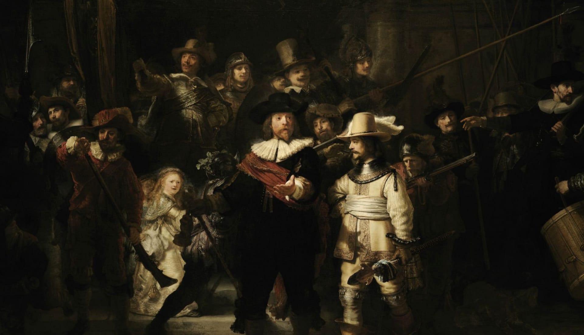 Rembrandts Night Watch at 2048 x 2048 iPad size wallpapers HD quality