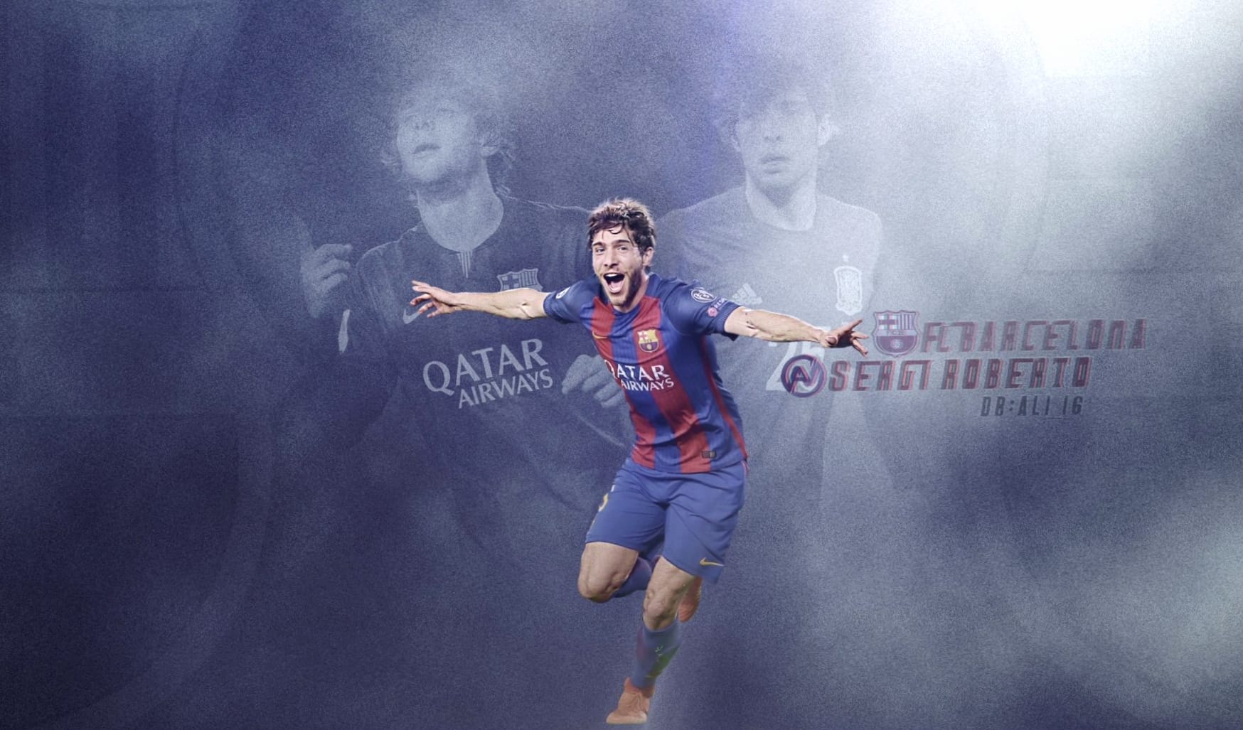 Sergi Roberto at 750 x 1334 iPhone 6 size wallpapers HD quality