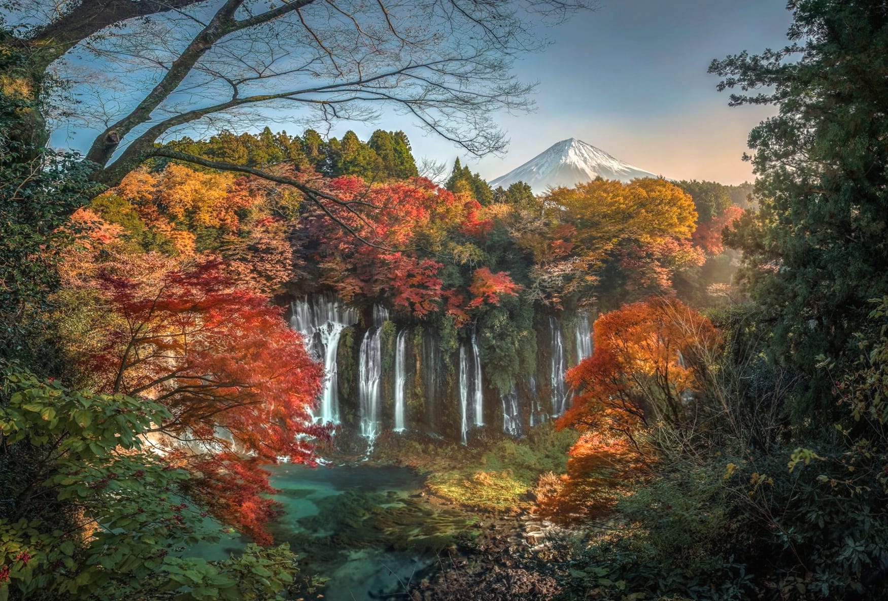 Shiraito Falls at 640 x 960 iPhone 4 size wallpapers HD quality