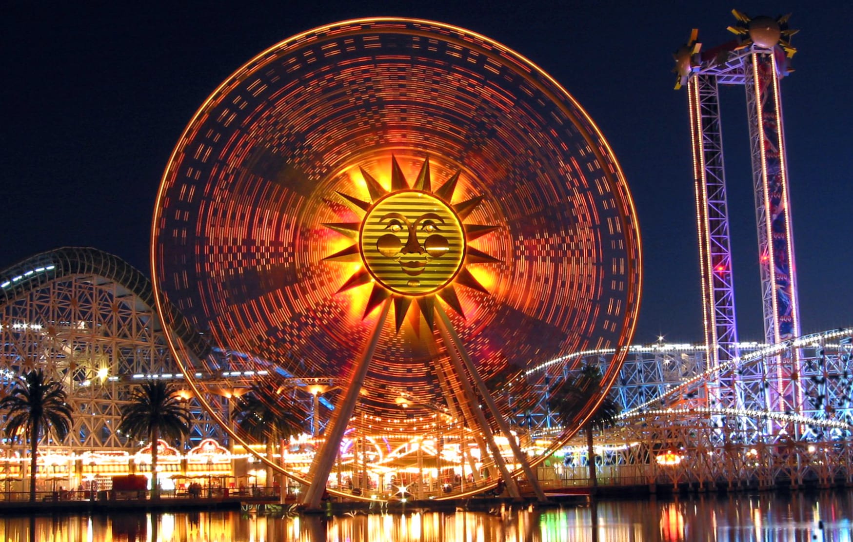 The Sun Wheel s Face, Paradise Pier, Anaheim, California wallpapers HD quality