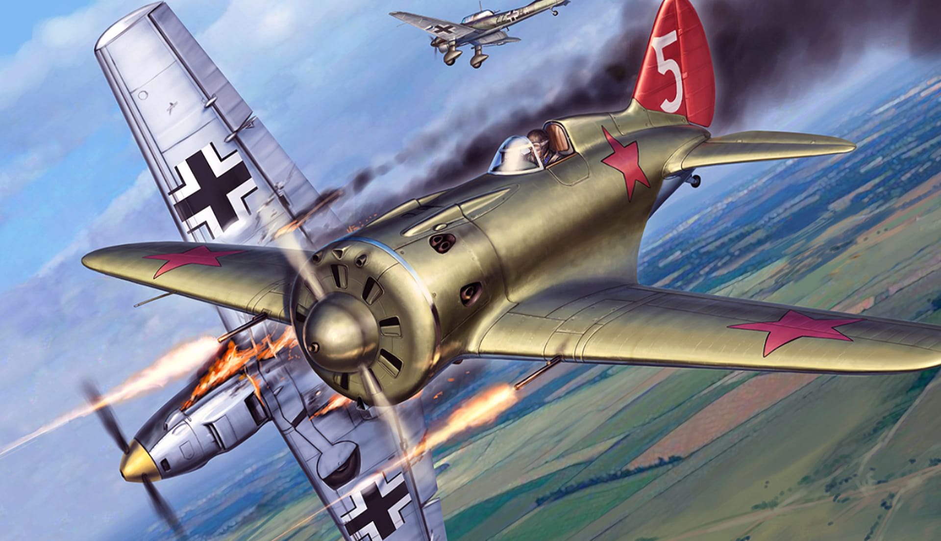 Советский истребитель сбил. Советский самолёт истребитель и16. И-16 И bf 109. И16 Таран. Messerschmitt bf.109 и Юнкерс 87.