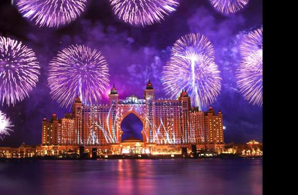 Fireworks At The Palm Hotel, Dubai
