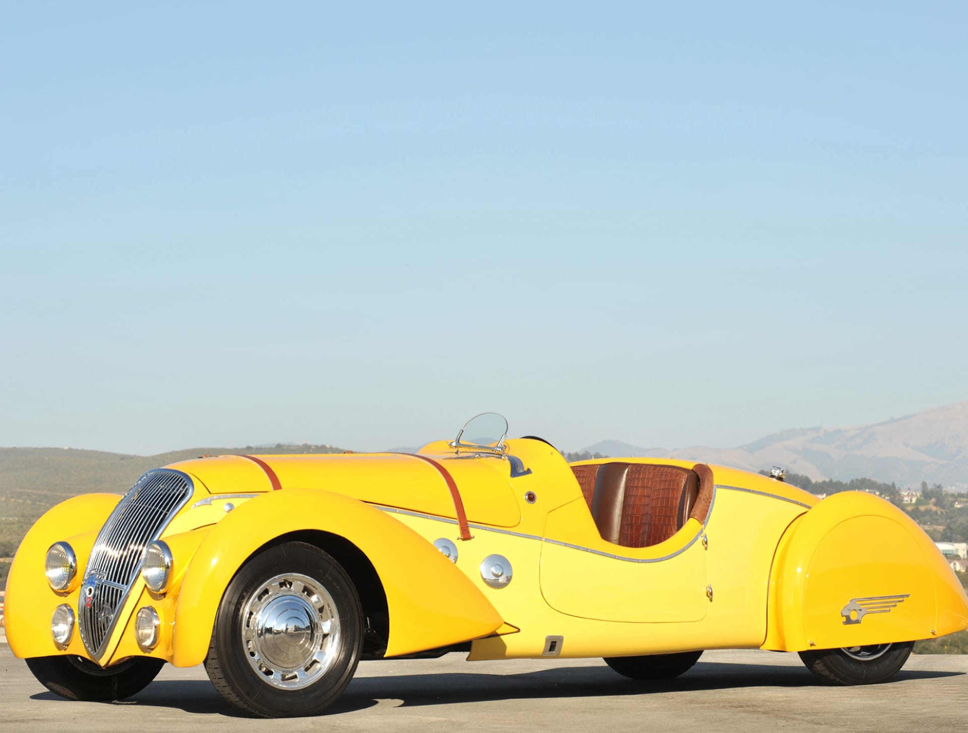 1938 Peugeot 402 Darlmat Legere Special Sport Roadster at 640 x 960 iPhone 4 size wallpapers HD quality