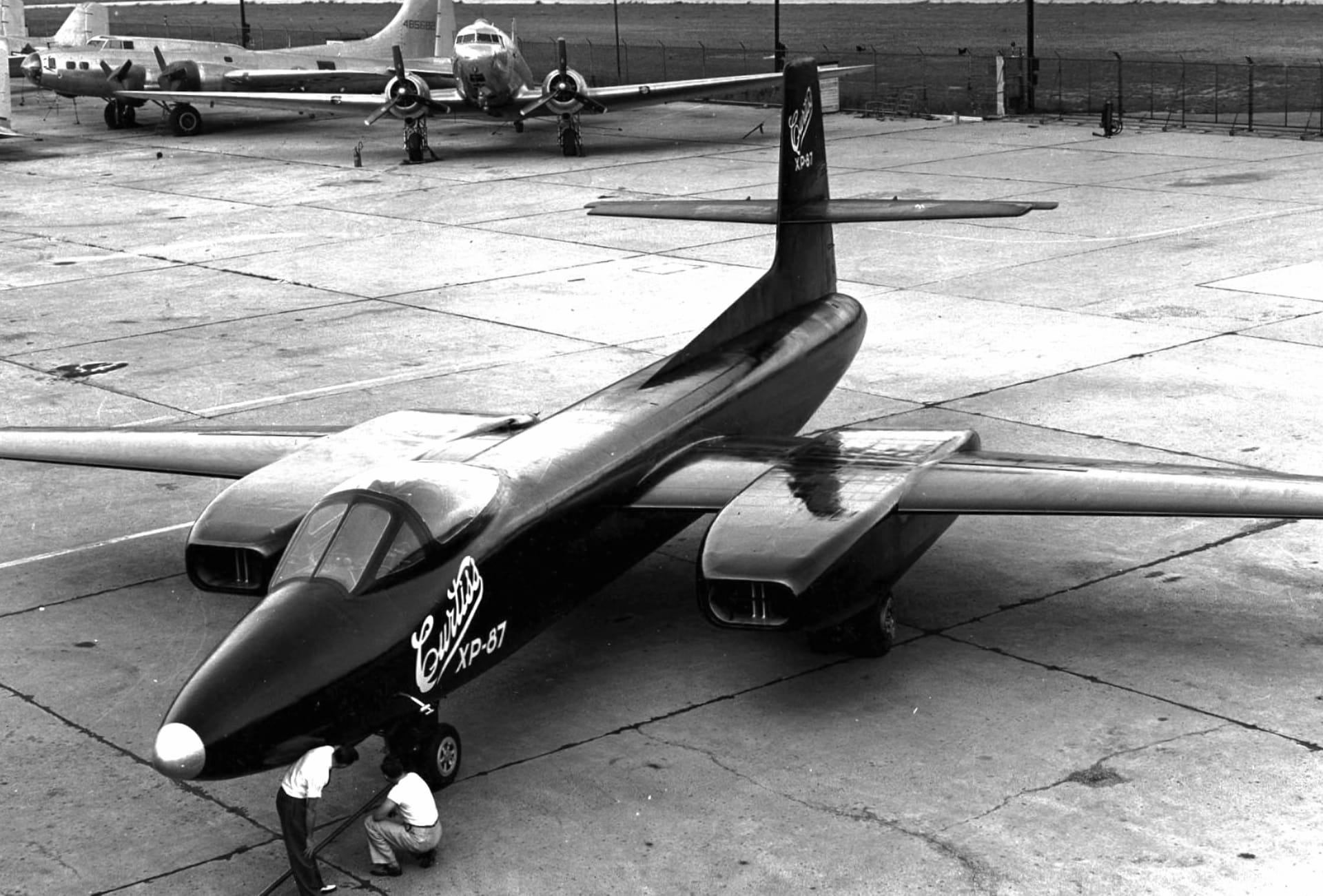 Curtiss-Wright XF-87 Blackhawk at 640 x 960 iPhone 4 size wallpapers HD quality