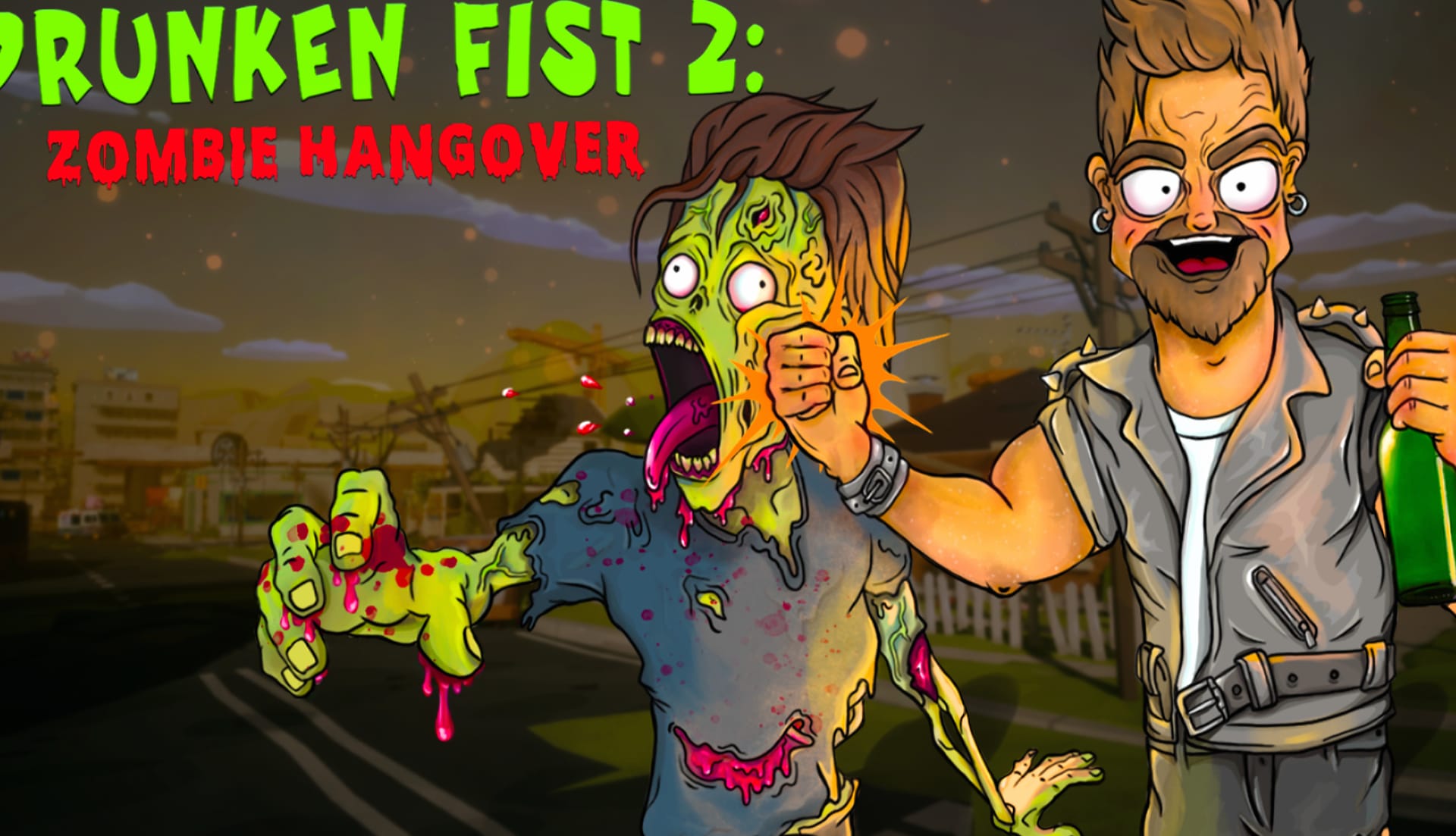 Drunken Fist 2 Zombie Hangover at 320 x 480 iPhone size wallpapers HD quality