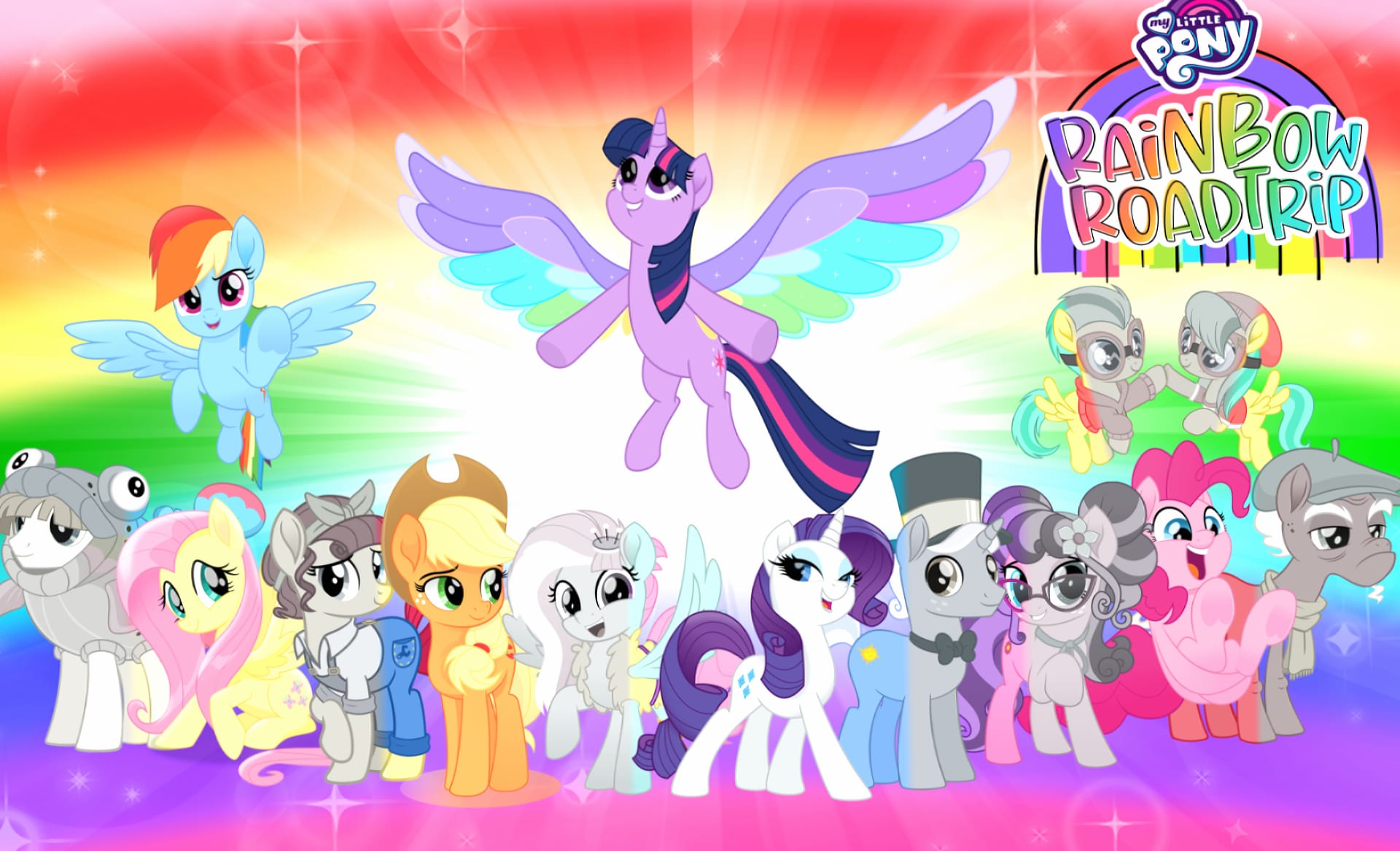 My Little Pony Rainbow Roadtrip at 320 x 480 iPhone size wallpapers HD quality