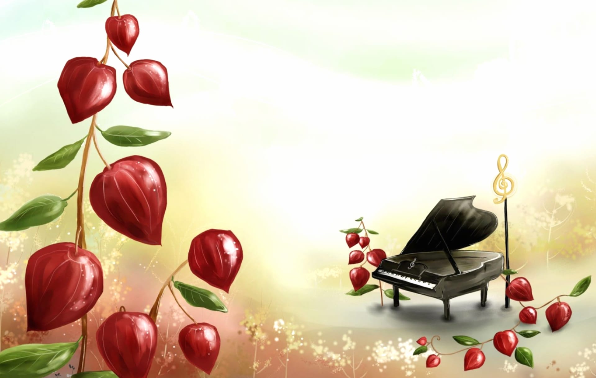 Piano Flowers wallpapers HD quality