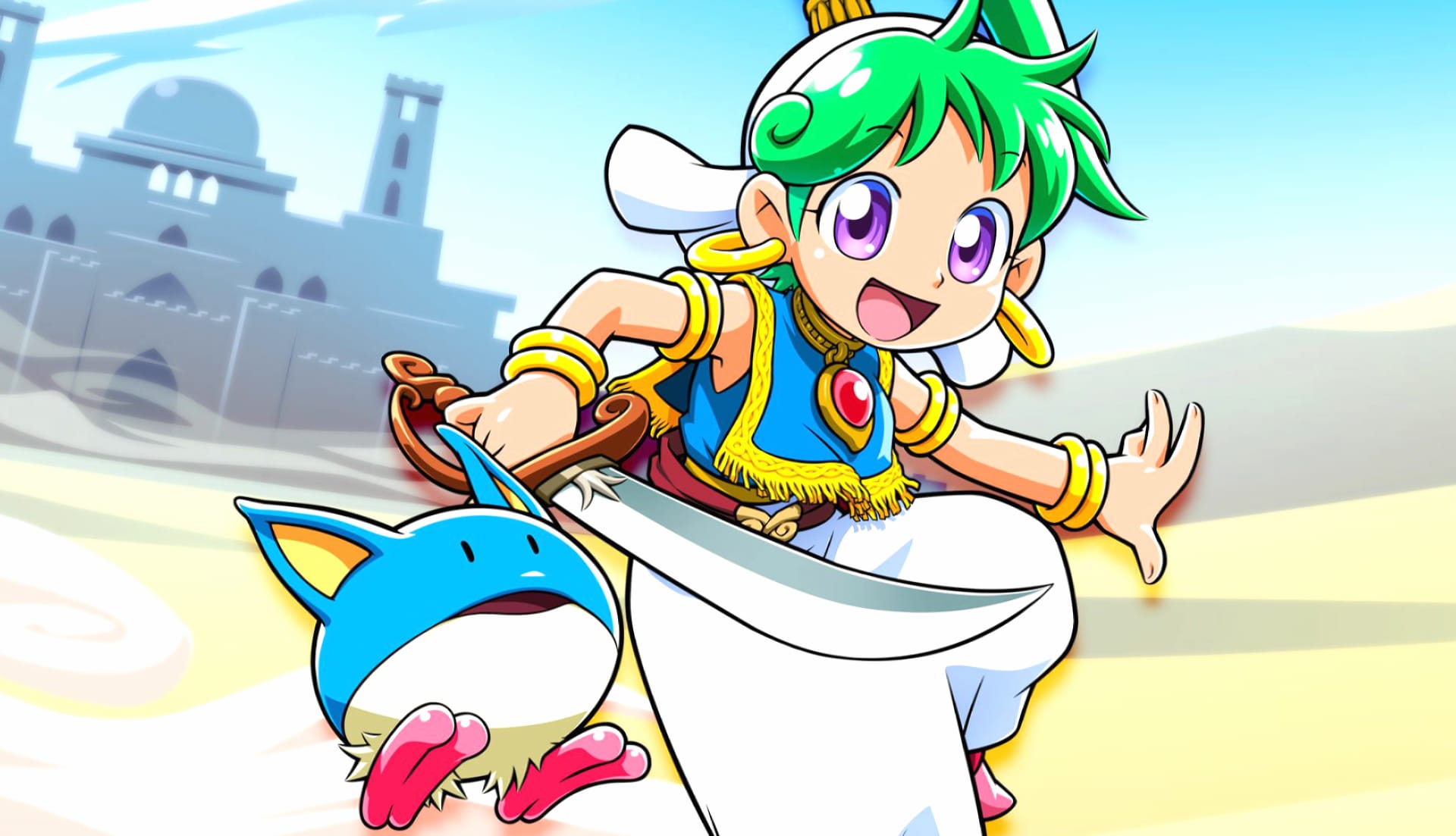Wonder Boy Asha in monster world at 1024 x 1024 iPad size wallpapers HD quality