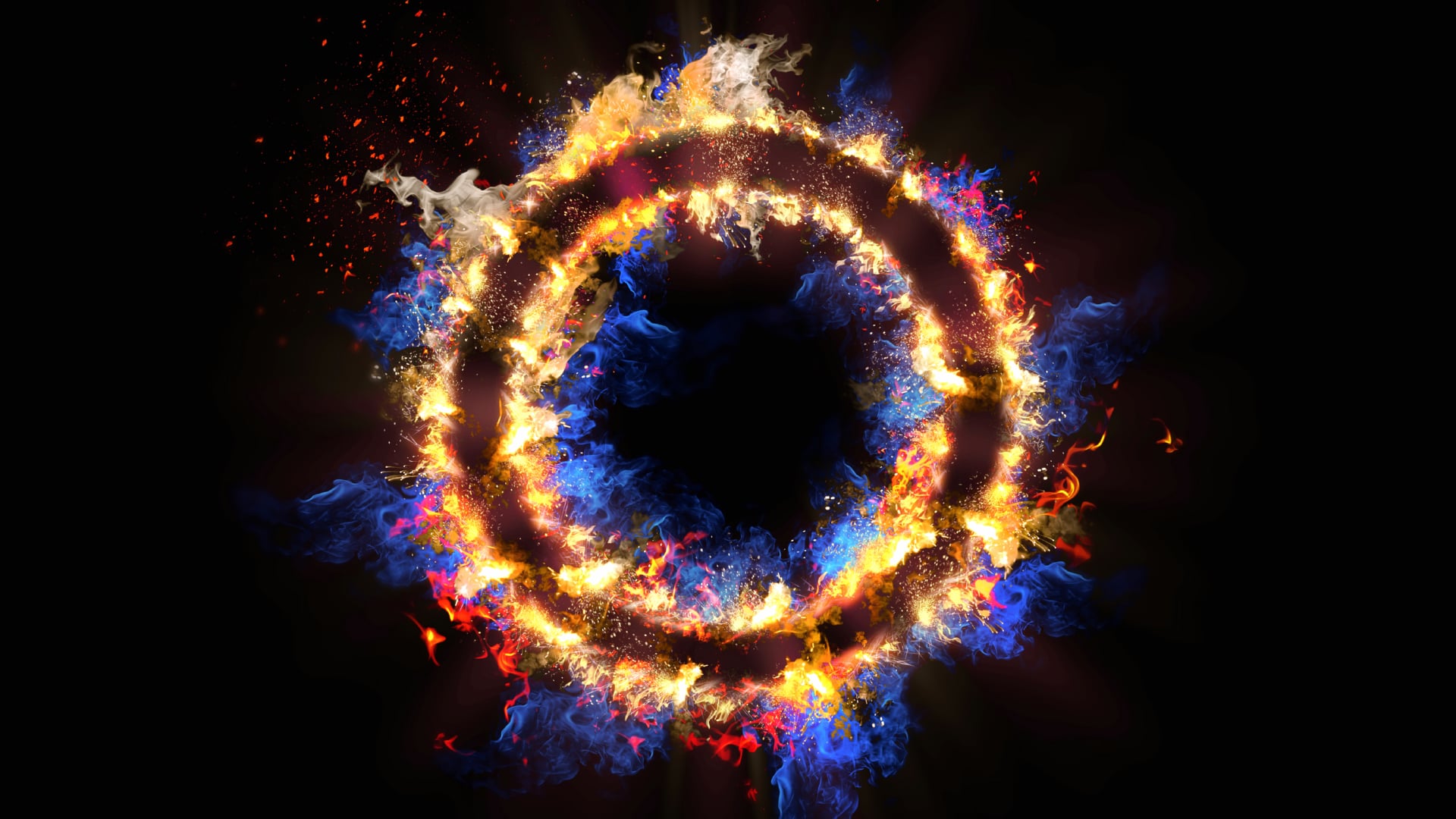 Abstract Fire ring at 640 x 1136 iPhone 5 size wallpapers HD quality
