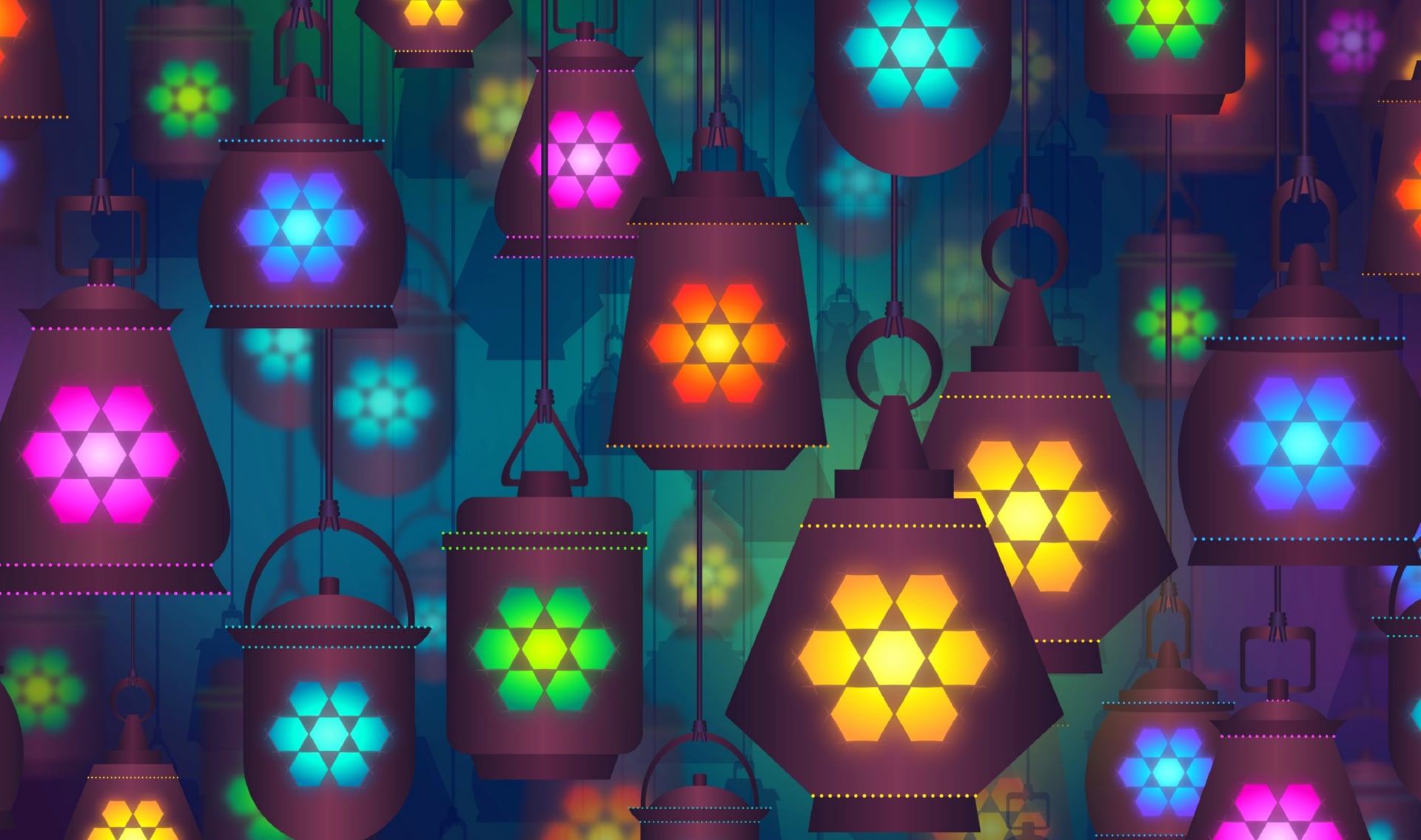 Abstract Lanterns at 1600 x 1200 size wallpapers HD quality