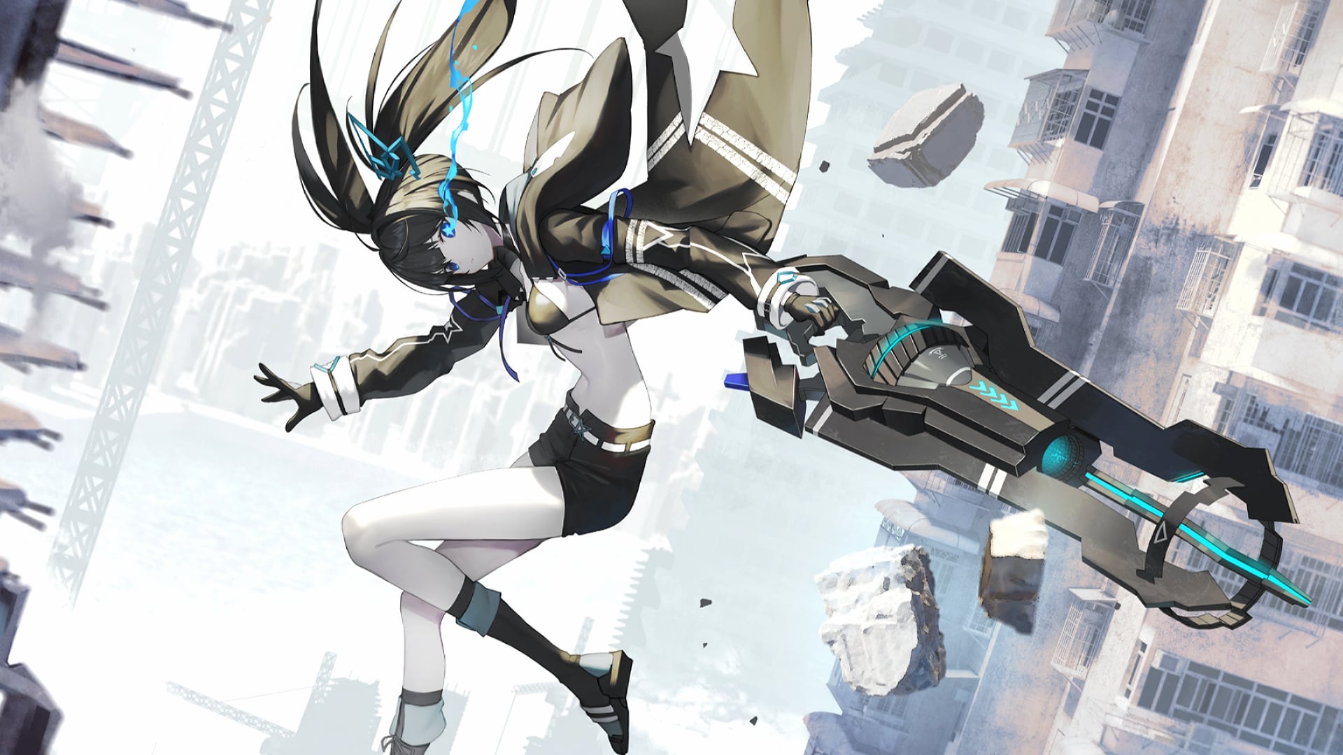 Anime Black Rock Shooter at 320 x 480 iPhone size wallpapers HD quality