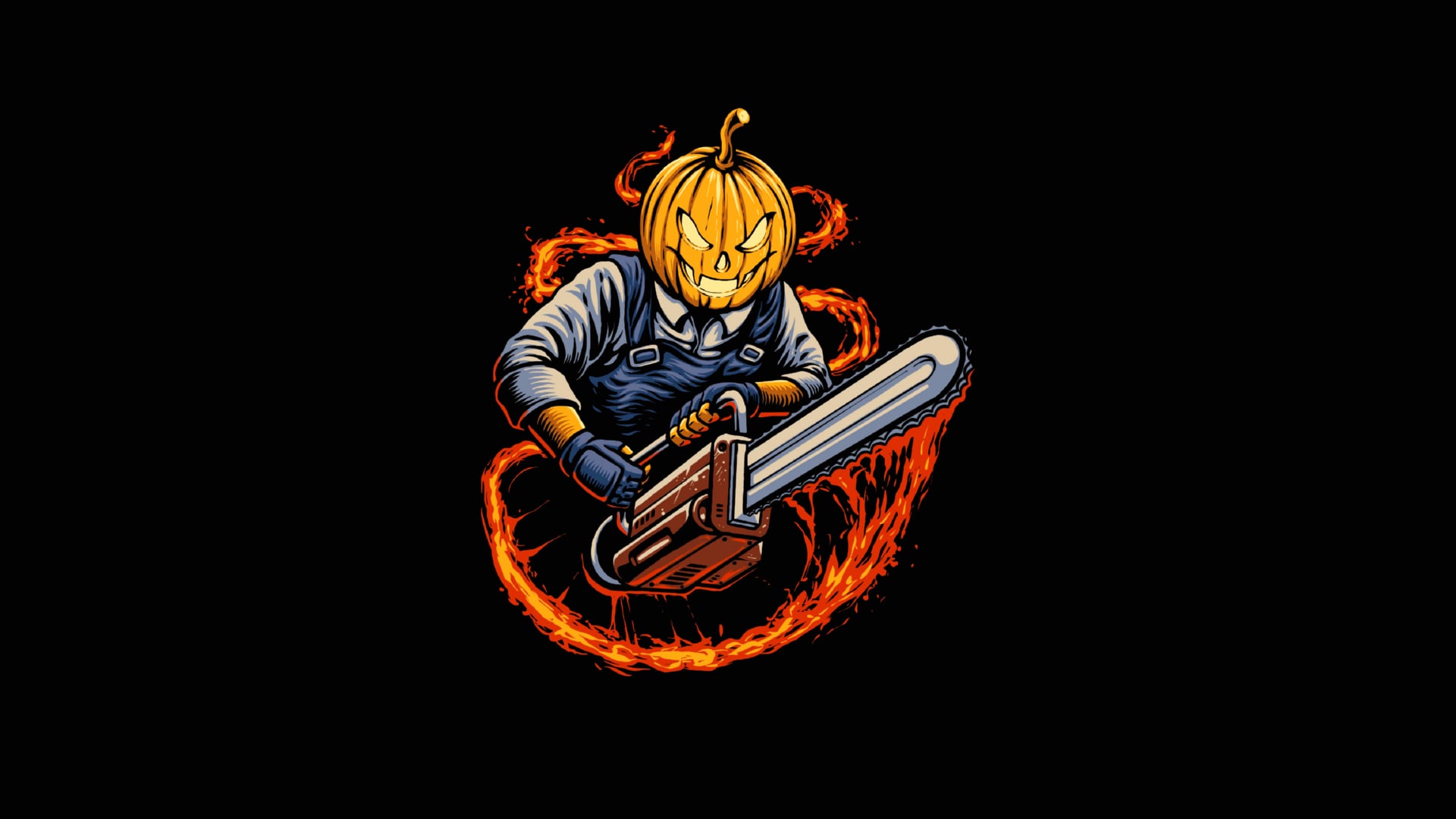 Digital Art Halloween Pumpkin at 1024 x 1024 iPad size wallpapers HD quality