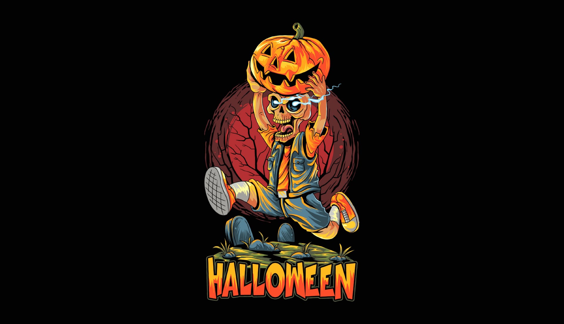 Digital Art Halloween zombie at 2048 x 2048 iPad size wallpapers HD quality