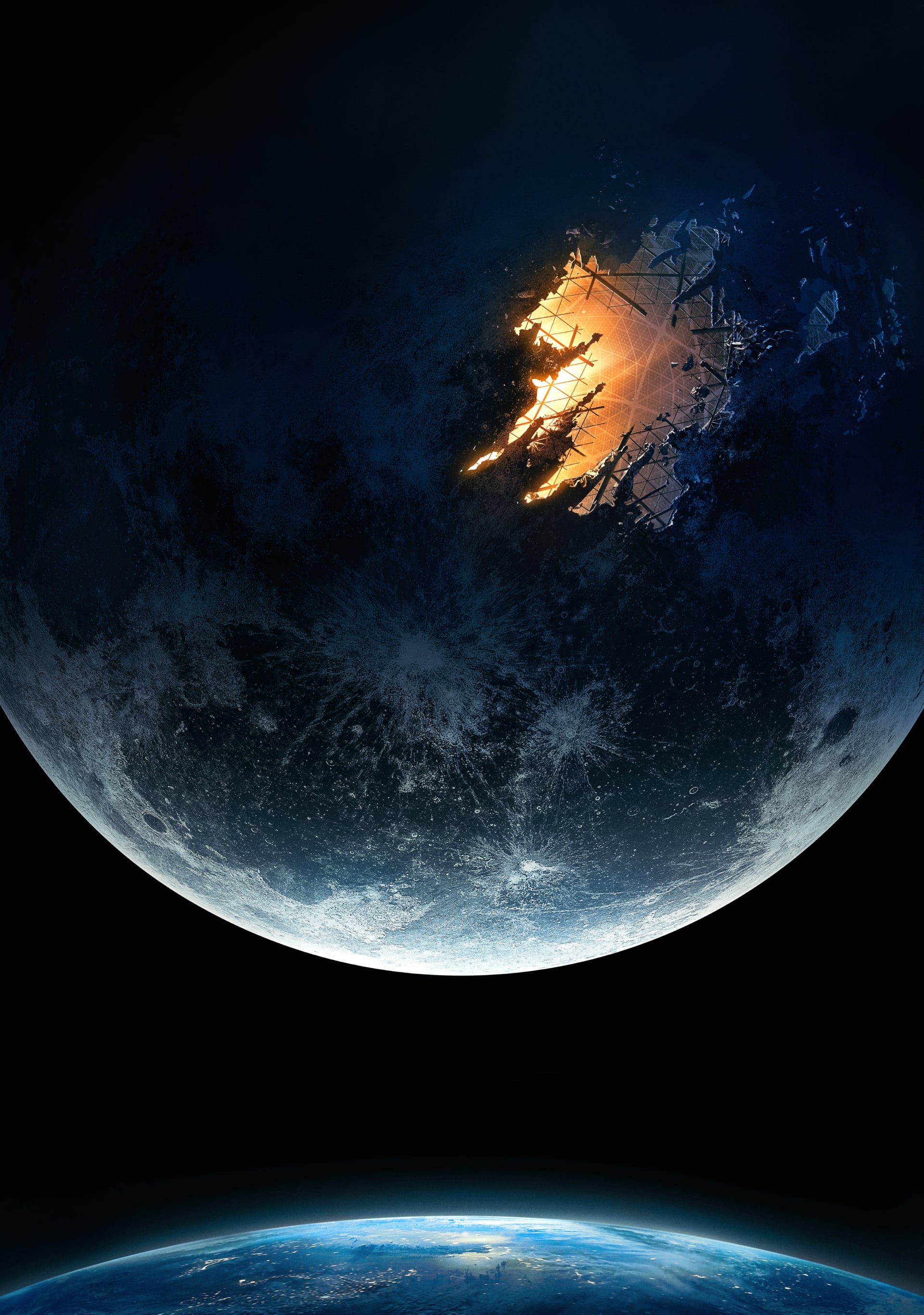 Digital Art Moonfall at 640 x 1136 iPhone 5 size wallpapers HD quality
