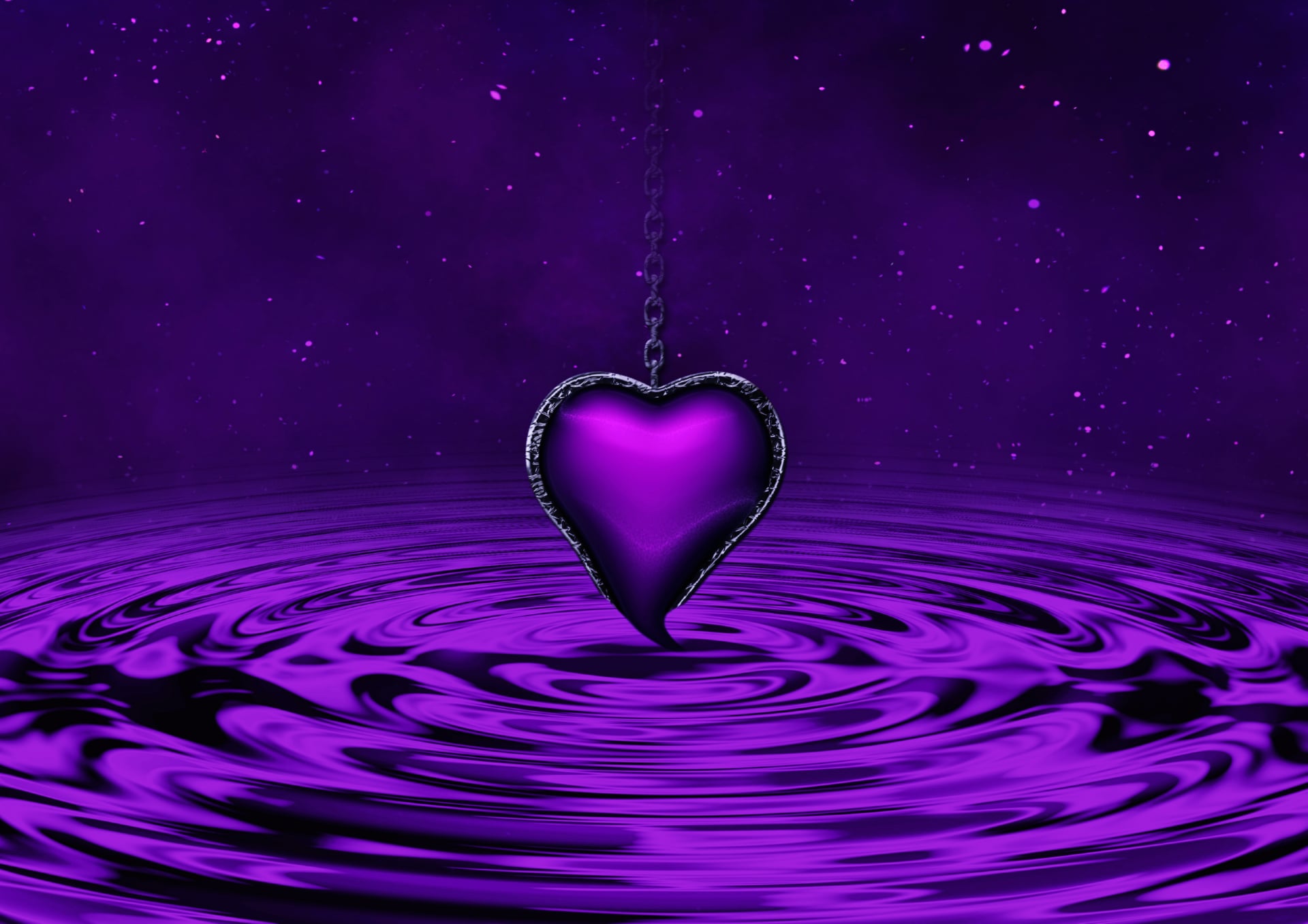 Digital Art Purple Heart wallpapers HD quality